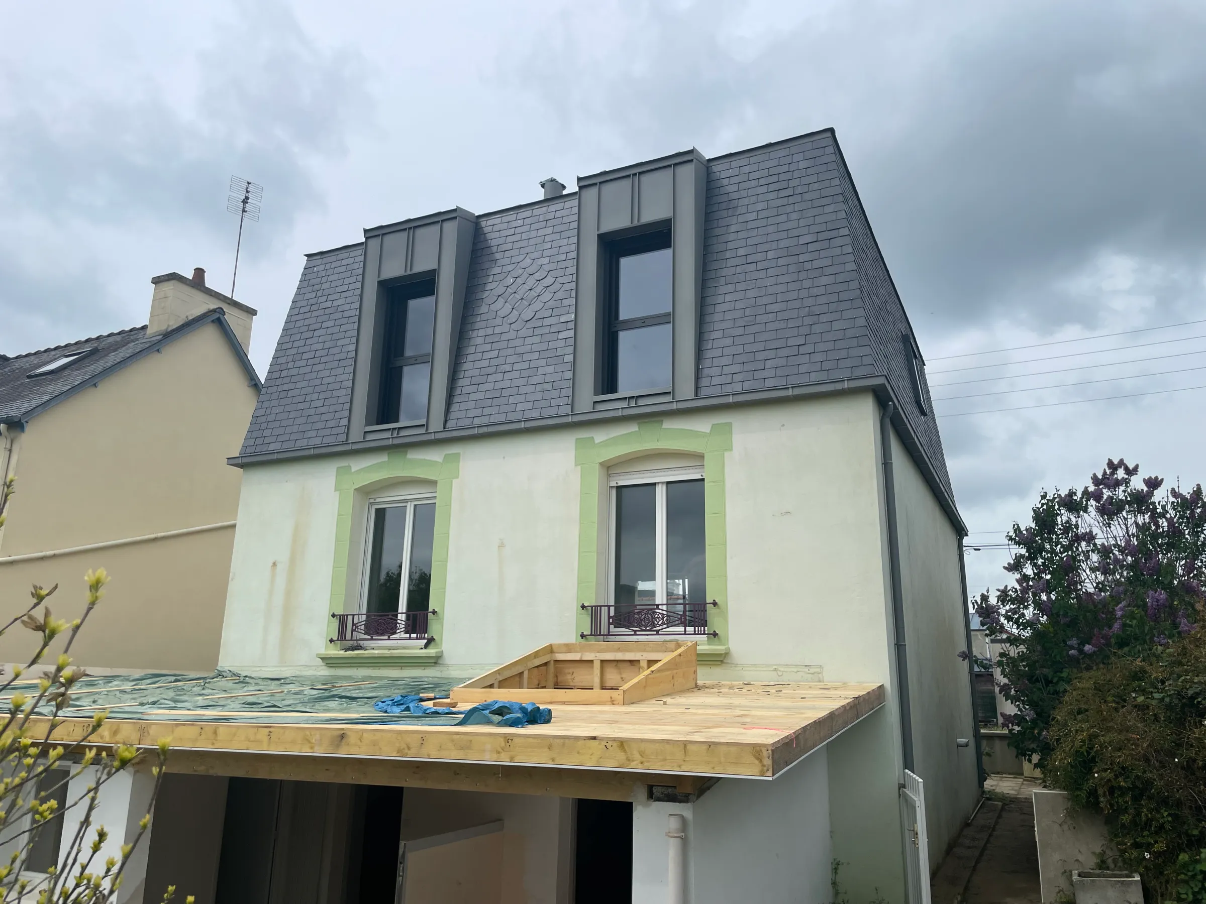 Charpente Couverture Gelebart Extension Maison Ossature Bois Ploudalmezeau Couverture 2